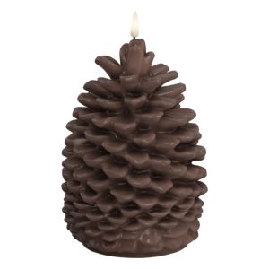 Deluxe Homeart Led Kaars Dennenappel Bruin