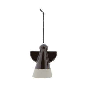 Home Society Kerst Hanger Engel Porselein Dark Brown