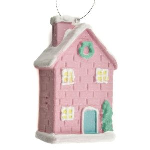 HomeBound by KY Kerstbal Hanger Huisje – Pastel