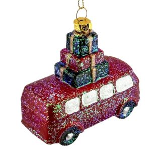 HomeBound by KY Kerstbal hanger bus met cadeaus glitter