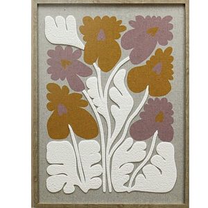 Homebound by KY Schilderij Floral Relief Seventies Style